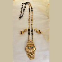 Jewel Addiction Pota Stone And Pearl Designer Black Beads Mangalsutra