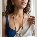 Jewel Addiction Pota Stone And Pearl Designer Black Beads Mangalsutra
