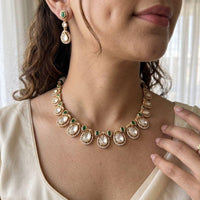 Jewel Addiction Classic Polki Kundan Stone Necklace Set
