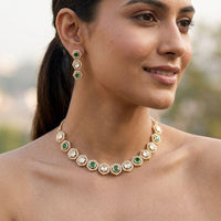 Jewel Addiction Classic Polki Kundan And Ad Stone Necklace Set