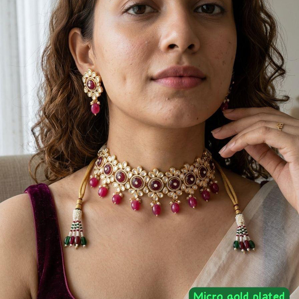 Jewel Addiction Kundan Stone & Beads Necklace Set