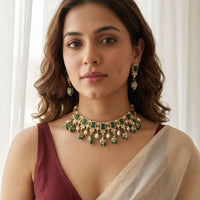 Jewel Addiction Kundan Stone And Beads Necklace Set