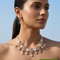 Jewel Addiction Crystal And AD Stone Necklace Set