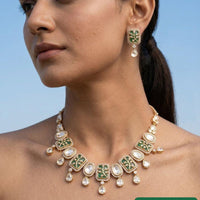 Jewel Addiction Crystal And AD Stone Necklace Set
