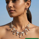 Jewel Addiction Crystal And AD Stone Necklace Set