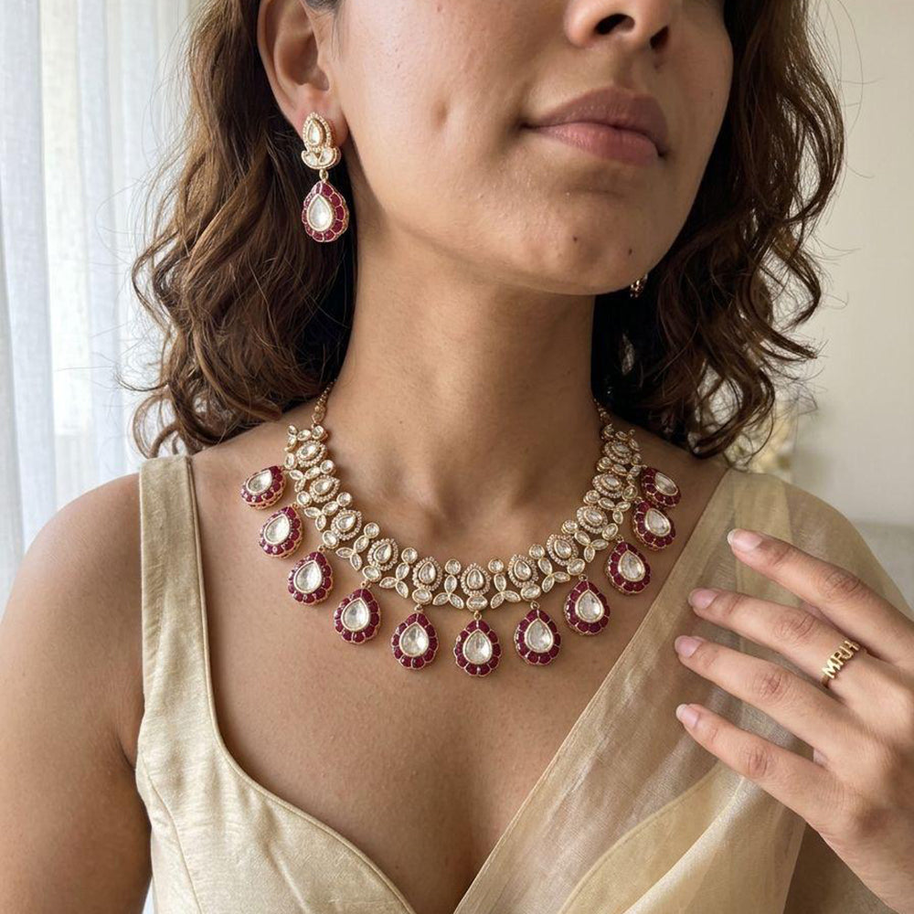 Jewel Addiction Polki Kundan Stone Necklace Set