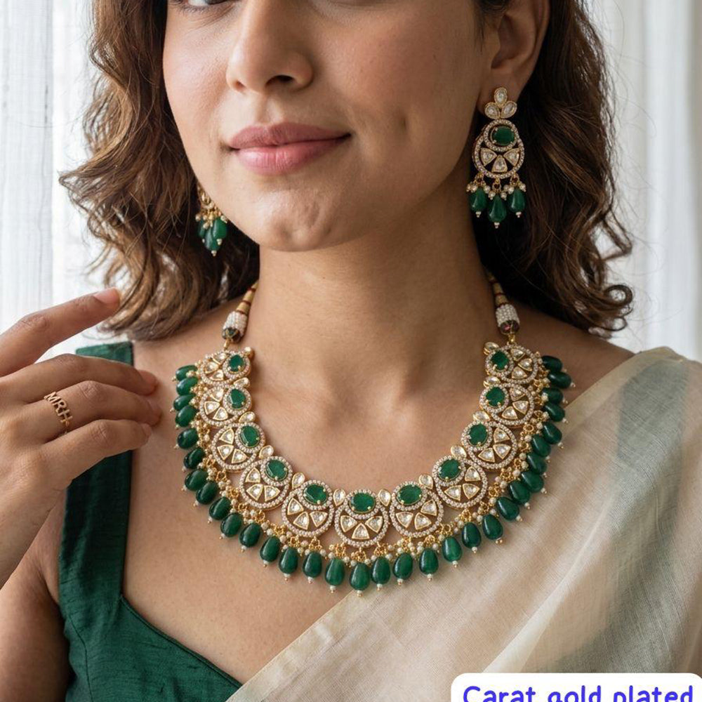 Jewel Addiction Polki Kundan And AD Stone Necklace Set