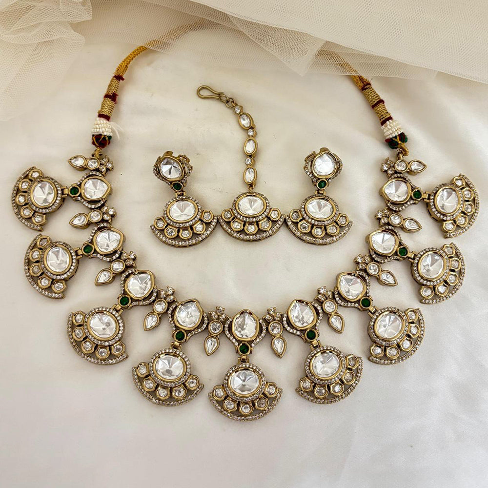Jewel Addiction Polki Kundan And AD Stone Necklace Set