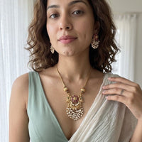 Jewel Addiction Stunning Pota Stone And Pearl Designer Jewellery Set