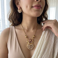 Jewel Addiction Stunning Pota Stone And Pearl Designer Jewellery Set