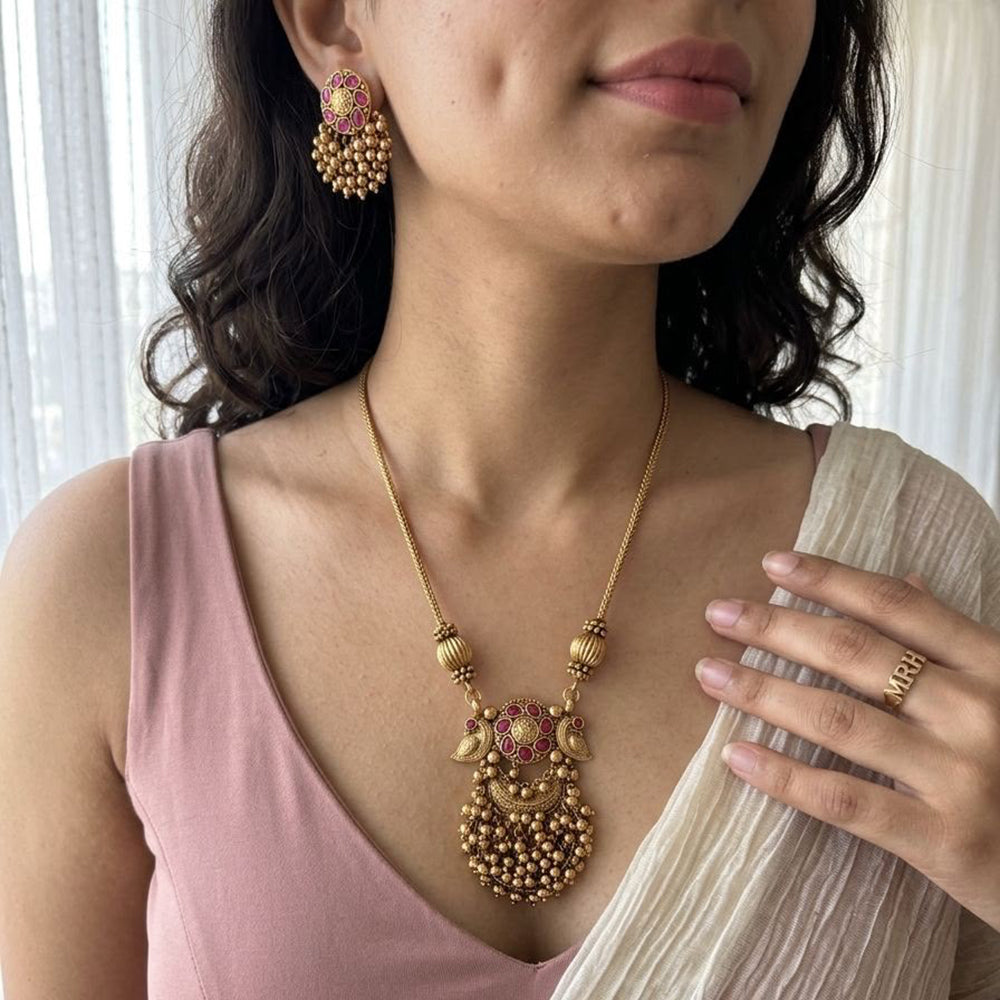 Jewel Addiction Stunning Pota Stone And Pearl Designer Jewellery Set