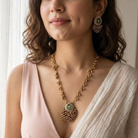 Jewel Addiction Stunning Pota Stone And Pearl Designer Jewellery Set