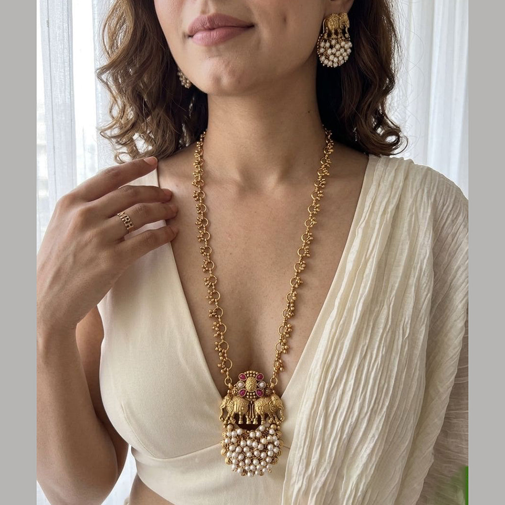 Jewel Addiction Stunning Pota Stone And Pearl Designer Jewellery Set