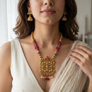 Jewel Addiction Stunning Pota Stone And Pearl Designer Jewellery Set