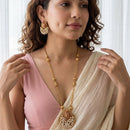 Jewel Addiction Stunning Pota Stone And Pearl Long Designer Jewellery Set
