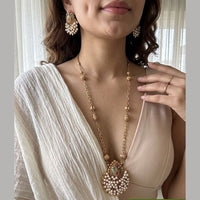 Jewel Addiction Stunning Pota Stone And Pearl Long Designer Jewellery Set
