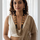 Jewel Addiction Festive Pota Stone And Beads Long Temple Necklace Jewellery Set