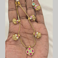 Jewel Addiction Traditional Pota Stone And Pearl Necklace Set