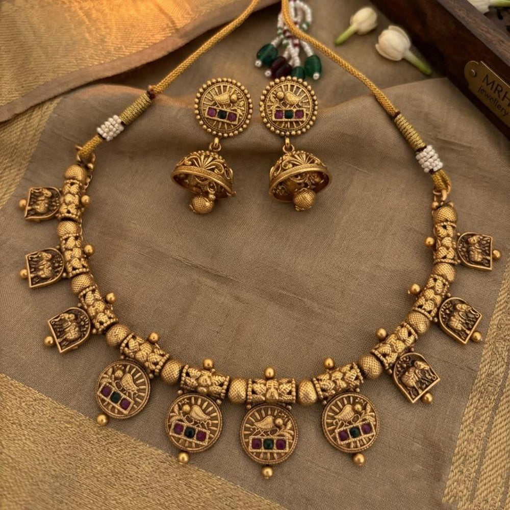 Jewel Addiction Traditional Pota Stone And Pearl Necklace Set