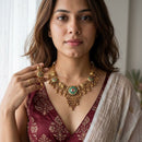 Jewel Addiction Traditional Pota Stone And Pearl Necklace Set