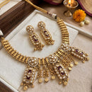 Jewel Addiction Traditional Pota Stone And Pearl Necklace Set