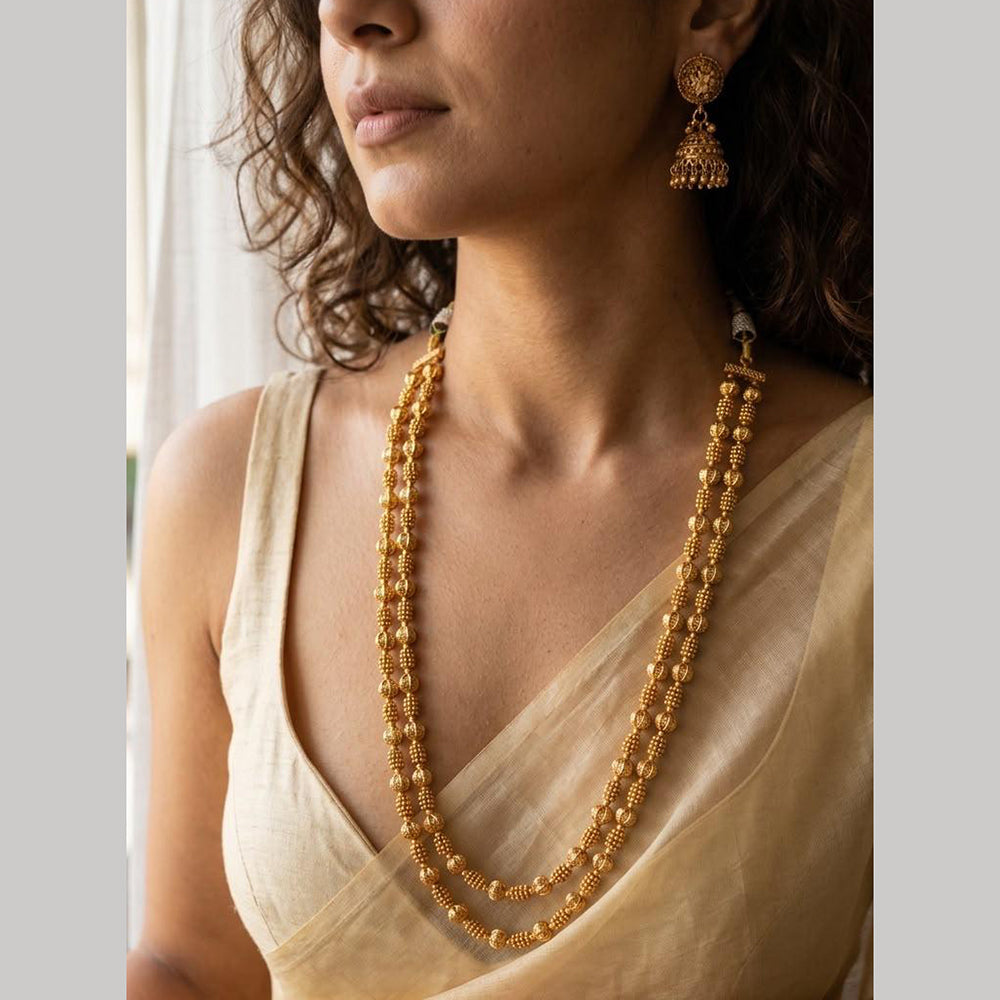 Jewel Addiction Designer Pota Stone And Beaded Long Necklace Set for Women