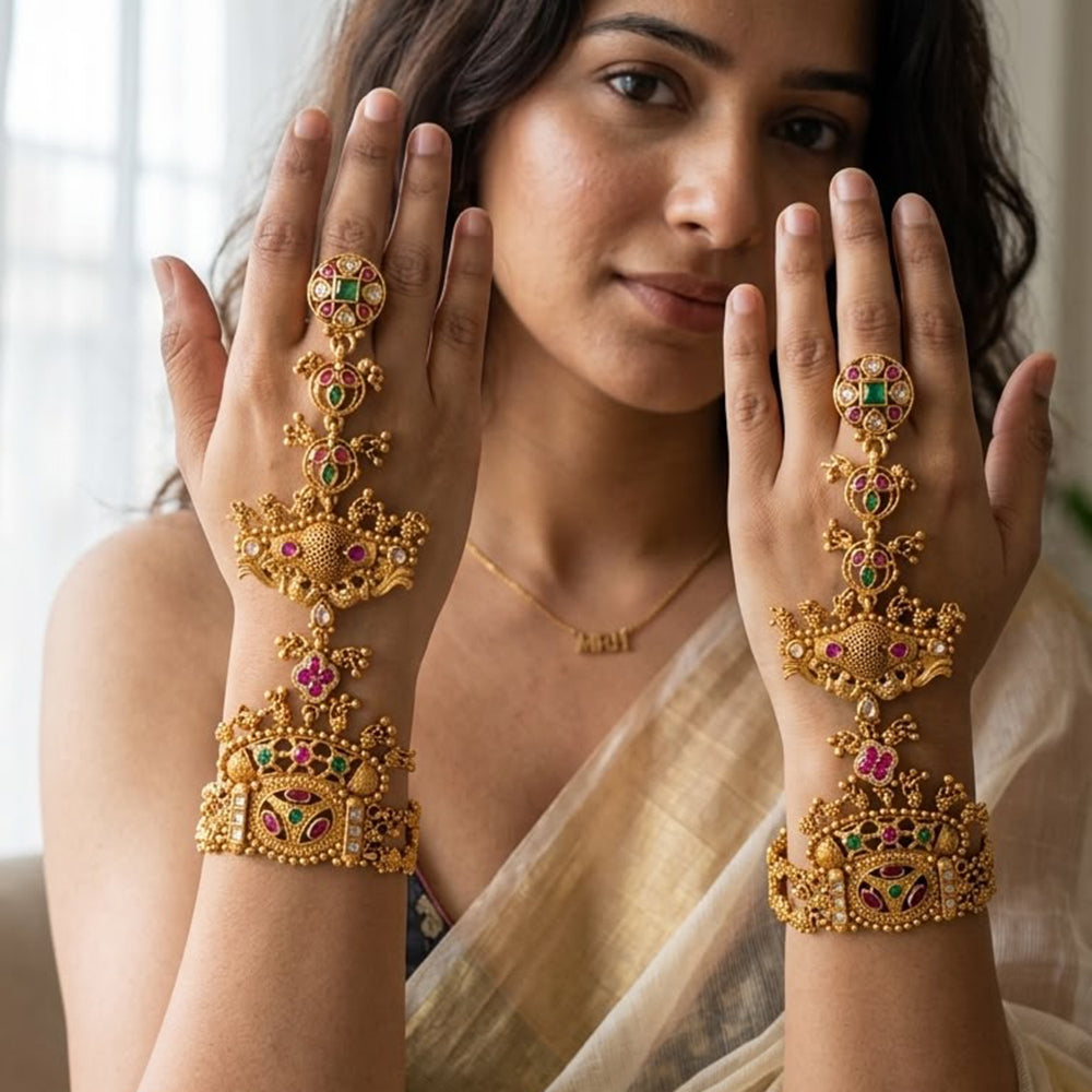 Jewel Addiction Premium Pota Stone And Pearl Hath Panja