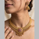 Jewel Addiction Gold Plated Traditional Pota Stone Necklace Set