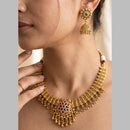 Jewel Addiction Gold Plated Traditional Pota Stone Necklace Set