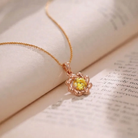 Urthn Gold Plated Assorted Colors Stylish Chain Pendant For Women & Girls (Pack of 12)