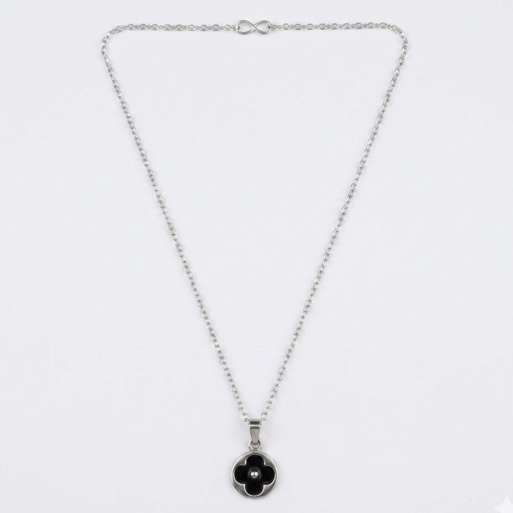 Urthn Silver Plated Flower Chain Pendant For Women/ Girls(Pack of 6)