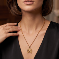  Urthn Gold Plated Leaf Chain Pendant for Women & Girls