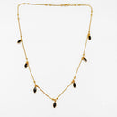 Urthn  Minimal Gold Chain Necklace with Crystal Drop Charms (Set of 3)