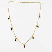 Urthn  Minimal Gold Chain Necklace with Crystal Drop Charms (Set of 3)
