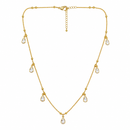 Urthn Elegant Gold Plated Teardrop Charm Necklace with Delicate Chain(Pack of 3)