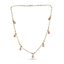 Urthn  Minimal Gold Chain Necklace with Crystal Drop Charms (Set of 3)