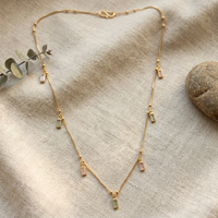 Urthn Elegant Gold Plated Stylish Necklace with Delicate Chain(Pack of 3)