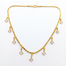 Urthn Minimal Gold Chain Necklace with Crystal Drop Charms(Pack of 3)
