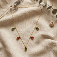 Urthn Elegant Gold Plated Teardrop Charm Necklace with Delicate Chain(Pack of 3)