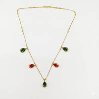 Urthn Elegant Gold Plated Teardrop Charm Necklace with Delicate Chain(Pack of 3)