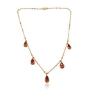 Urthn  Minimal Gold Chain Necklace with Crystal Drop Charms (Set of 3)