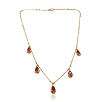 Urthn  Minimal Gold Chain Necklace with Crystal Drop Charms (Set of 3)