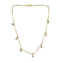 Urthn  Minimal Gold Chain Necklace with Crystal Drop Charms (Set of 3)
