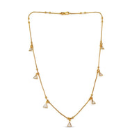 Urthn  Minimal Gold Chain Necklace with Crystal Drop Charms (Set of 3)