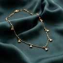 Urthn  Minimal Gold Chain Necklace with Crystal Drop Charms (Set of 3)