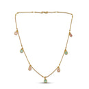 Urthn  Minimal Gold Chain Necklace with Crystal Drop Charms (Set of 3)