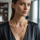 Urthn  Minimal Gold Chain Necklace with Crystal Drop Charms (Set of 3)