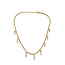 Urthn  Minimal Gold Chain Necklace with Crystal Drop Charms (Set of 3)