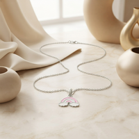Urthn Cute Rainbow Charm Pendant Necklace for Women Trendy Daily Wear Accessory(Pack of 12)