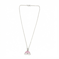 Urthn Cute Rainbow Charm Pendant Necklace for Women Trendy Daily Wear Accessory(Pack of 12)